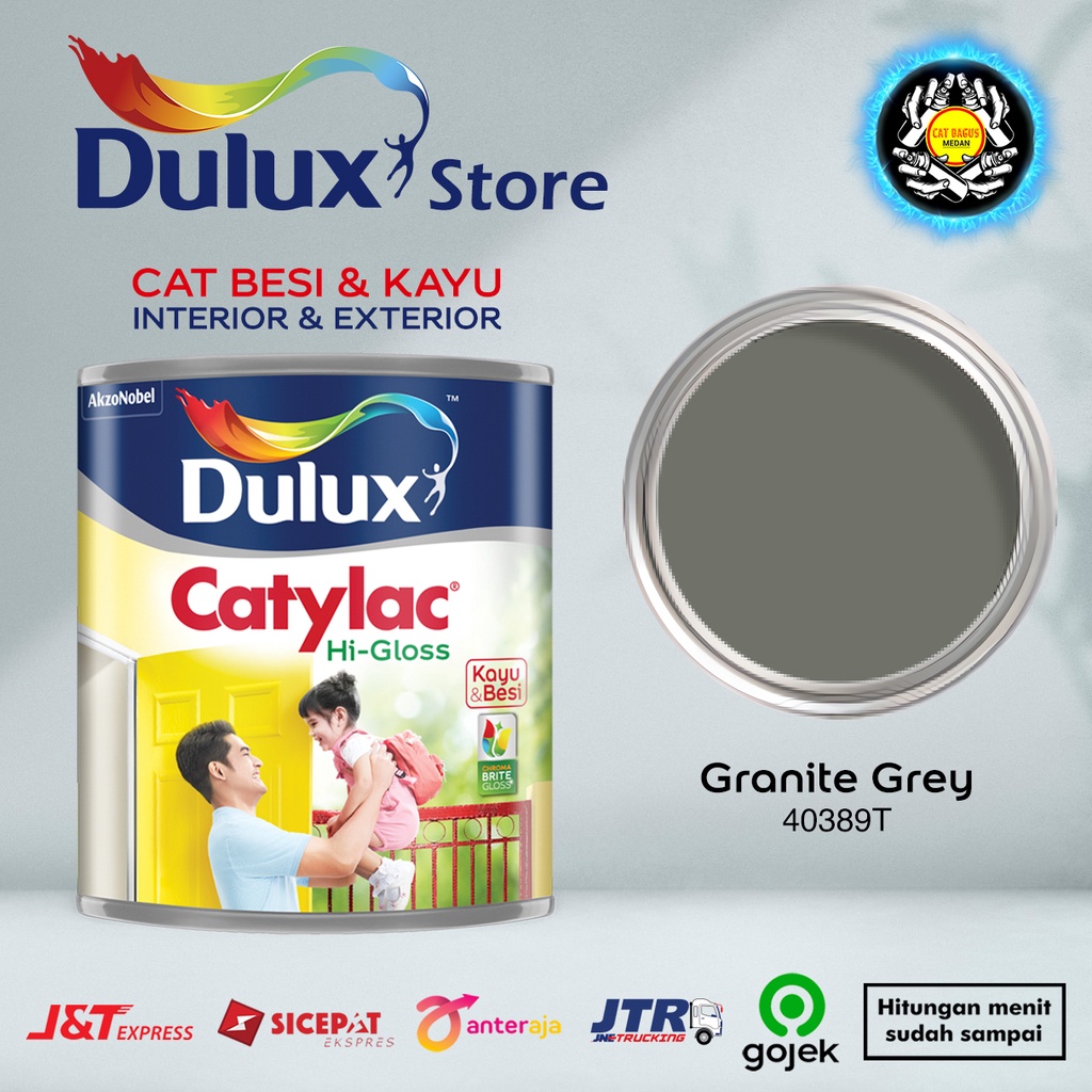 Jual Cat Minyak Cat Kayu Dan Besi Dulux Catylac Hi Gloss 1 Kg Warna Granite Grey 40389t Abu Abu 9612