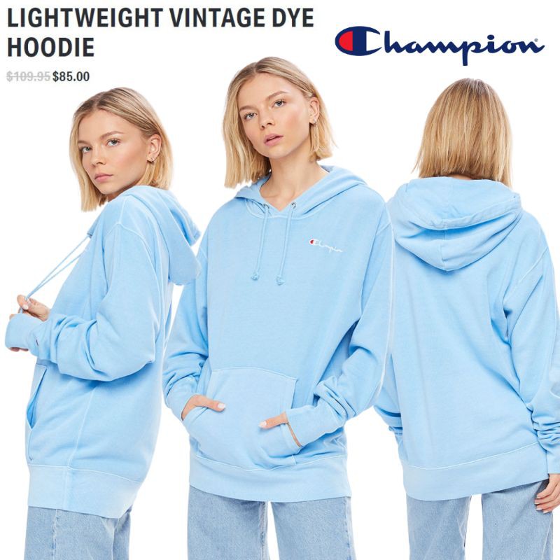 Jual Champion vintage dyed hoodie Blue acid ORIGINAL 100 Shopee Indonesia