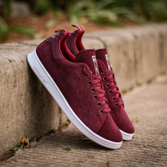 Jual Adidas Stan Smith Suede Red Maroon Original | Shopee Indonesia