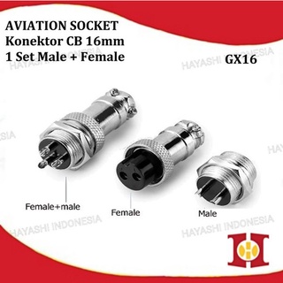 Jual Aviation Plug Connector Konektor CB GX16 2 3 4 5 6 7 8 Pin Male ...