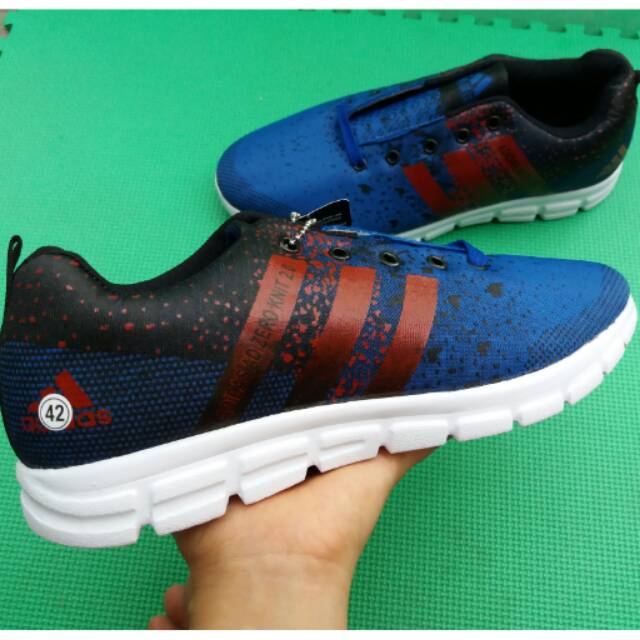 Sepatu running adidas adizero knit 2.0 outsole ori blue red sepatu olahraga