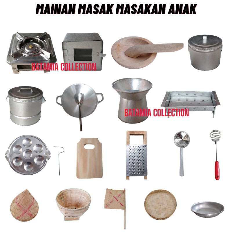 Masak Masakan Mini Set Lengkap 20 Item Kompor Oven Dandang Panci Kecil Mini Anak Anak
