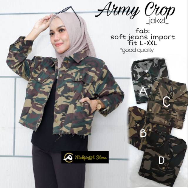 Jaket army clearance crop