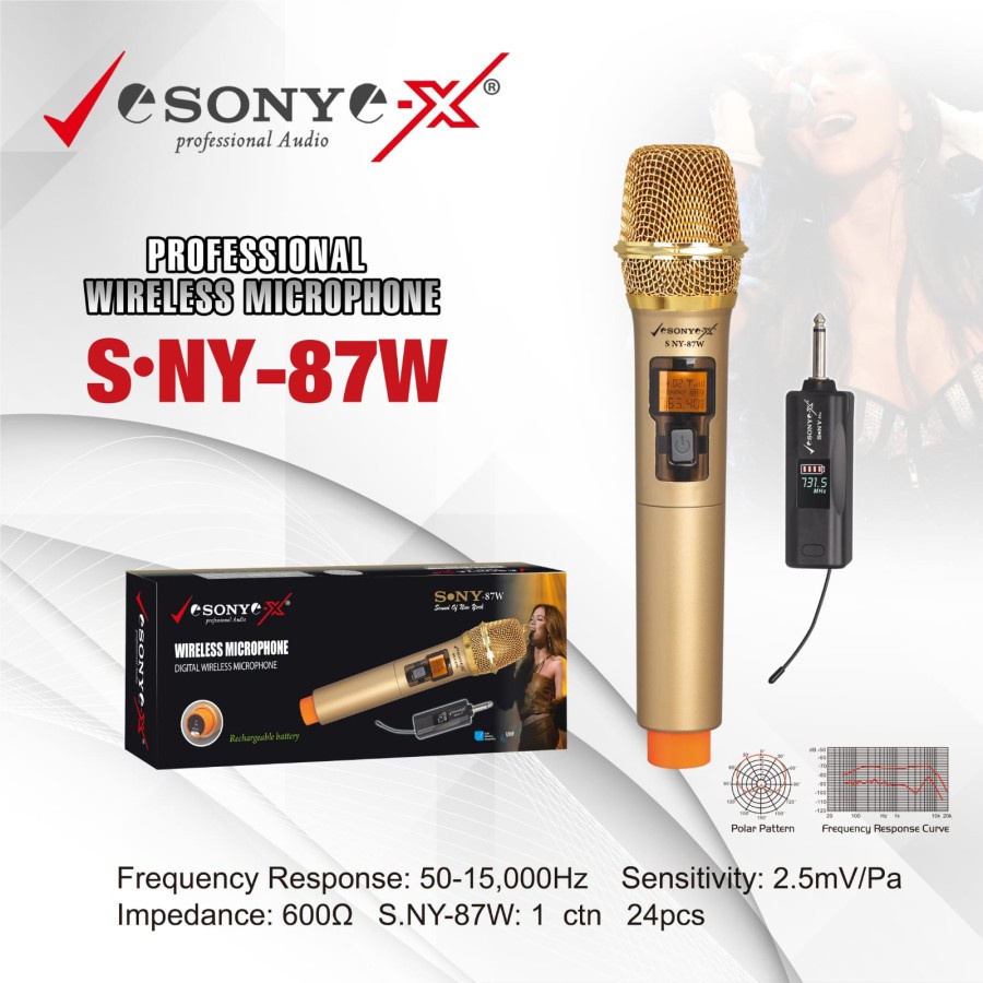 Mic Wireless Sony 87W Microphone Wireless Single Sony Gold Edition