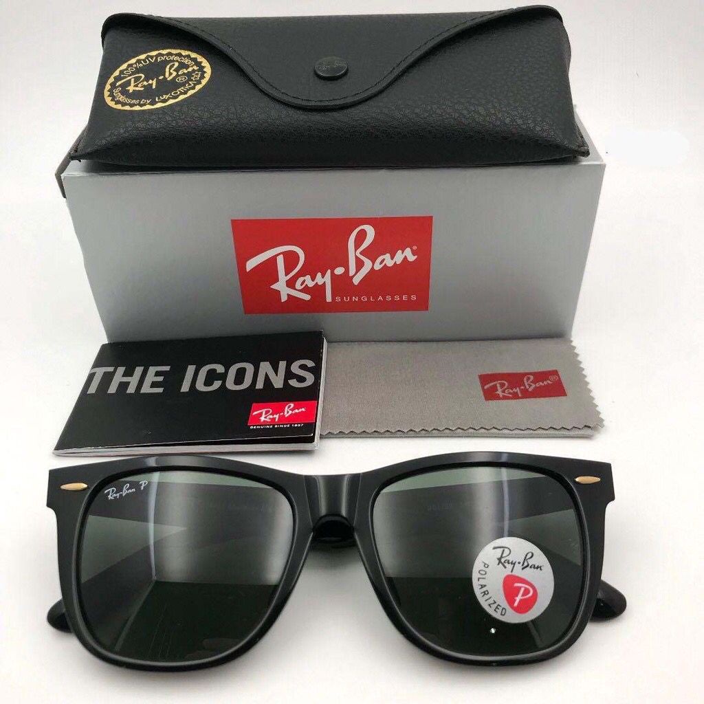 Jual Kacamata Rayban Wayfarer 2140 Black Matte Size 54 Original Shopee Indonesia