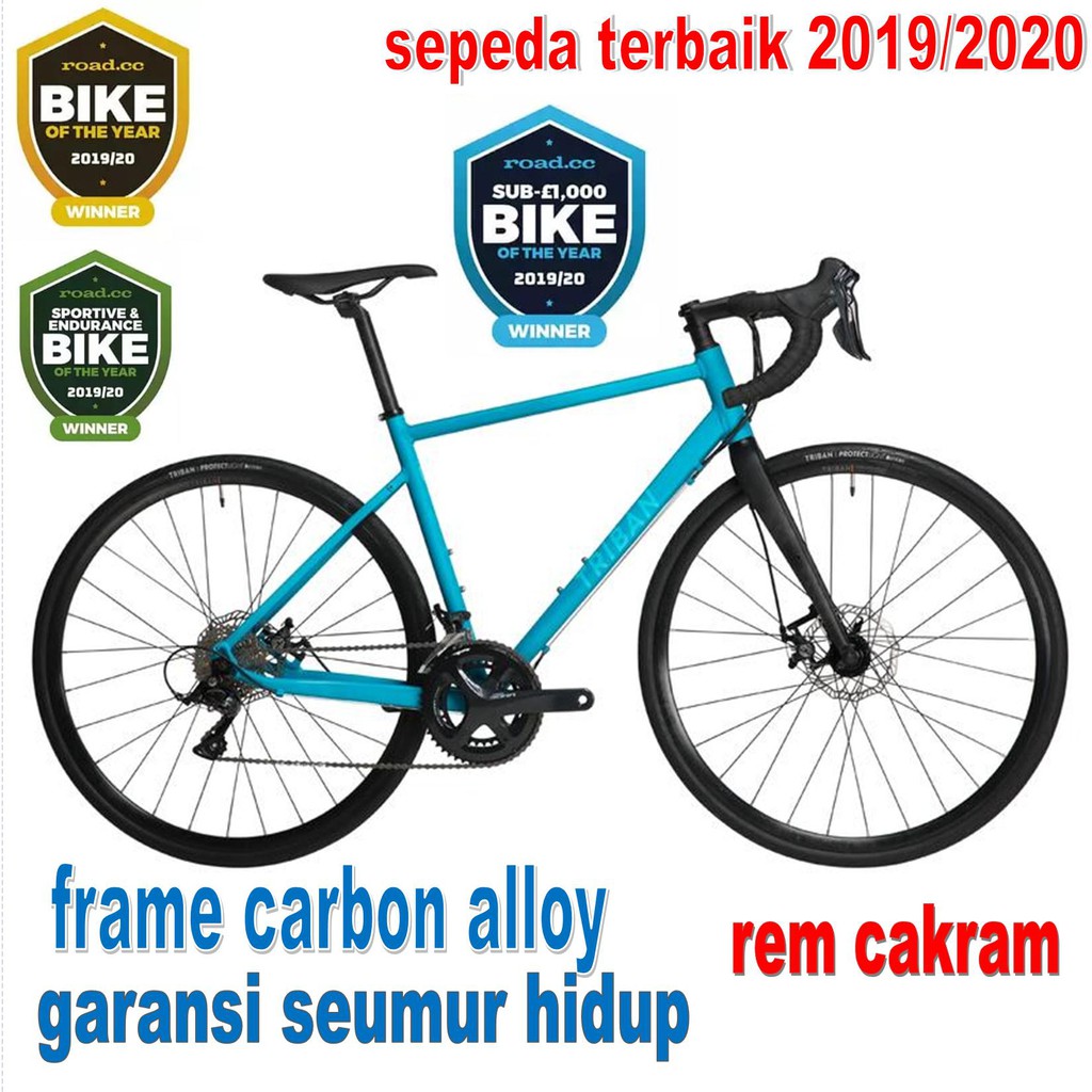 Jual sepeda balap road bike roadbike triban rcfivehundred frame alloy ...