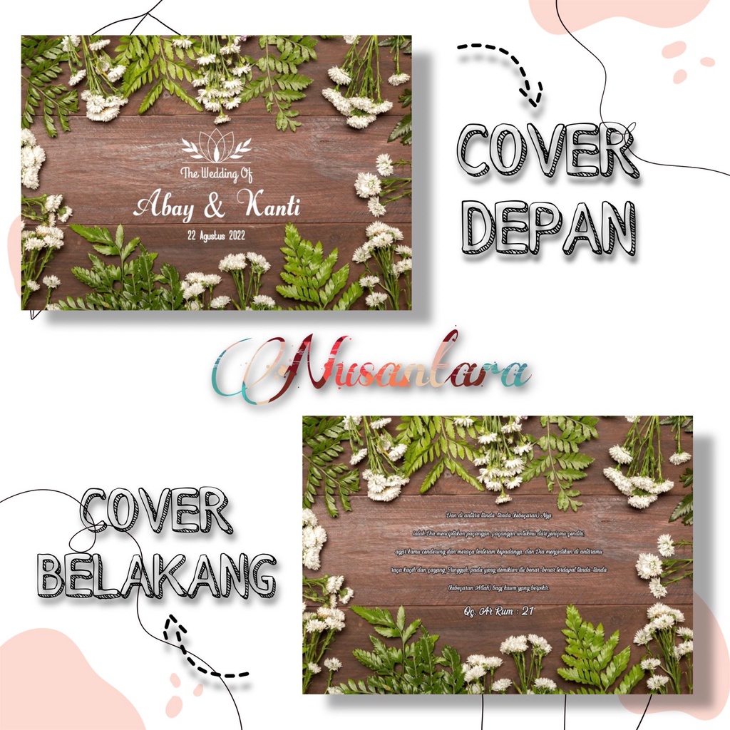 Jual Buku Tamu Pernikahan Custom Nama Wedding Guest Book Shopee Indonesia 1876