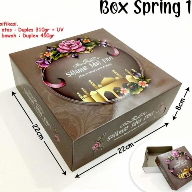 Jual Cake Box Spring Lebaran Idul Fitri Kotak Kue Dus Packaging 22x22x8 ...