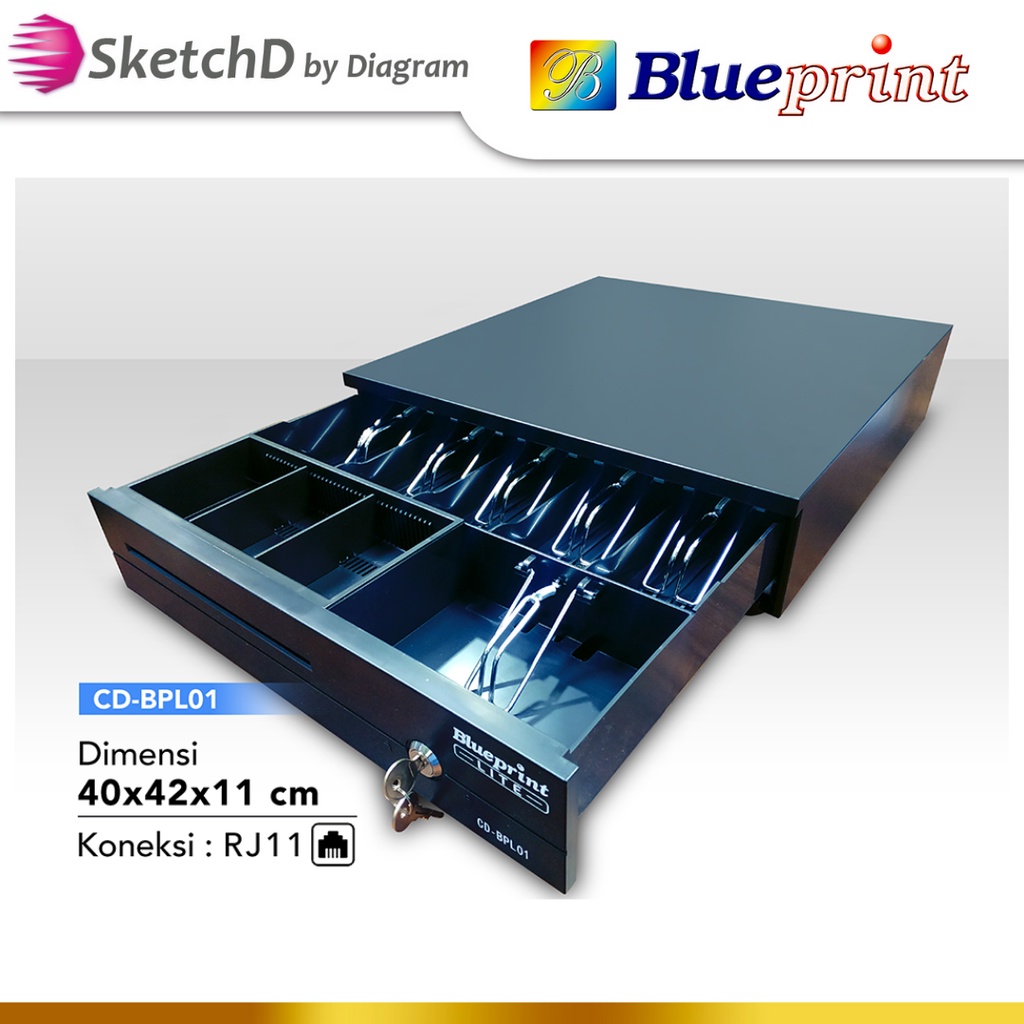 Jual Cash Drawer Lite 40x42x11 cm Laci Uang Kasir Cash Register