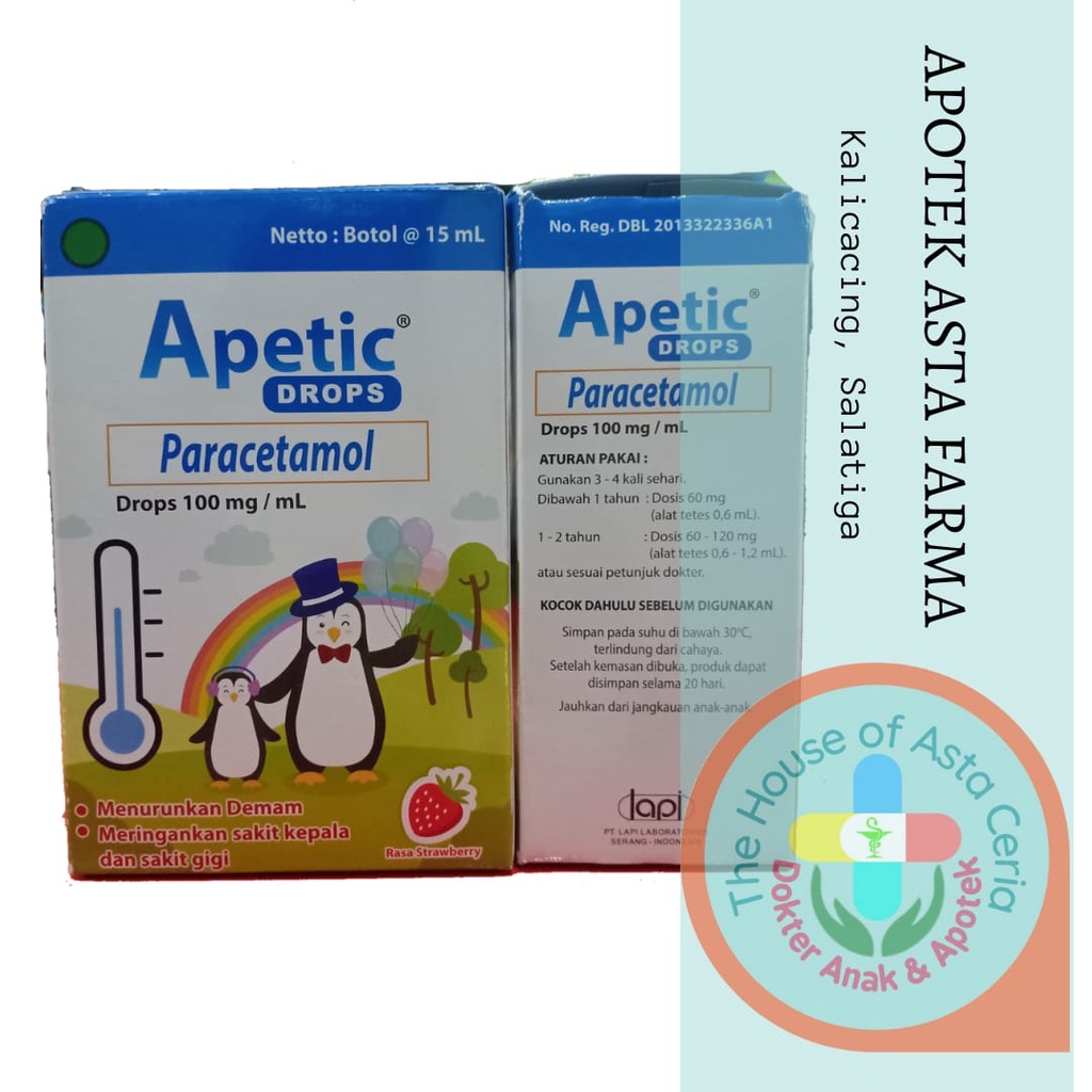 Jual Apetic Drop 15ML Paracetamol Obat Demam Turun Panas dan Sakit Gigi ...