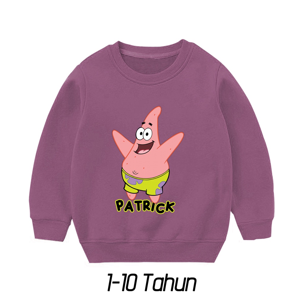Jual Sweater Anak Patrick star Baju Anak Katun Fleece 1-10 Tahun Ali ...