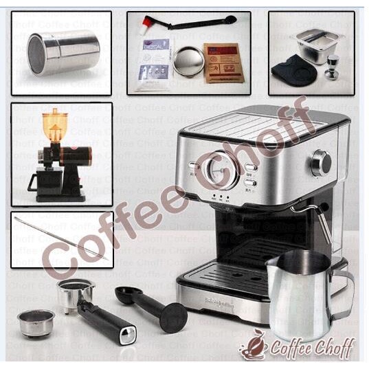 Jual Paket Hemat Mesin Espresso Machine 20 BAR Grinder Kopi Alat Kopi