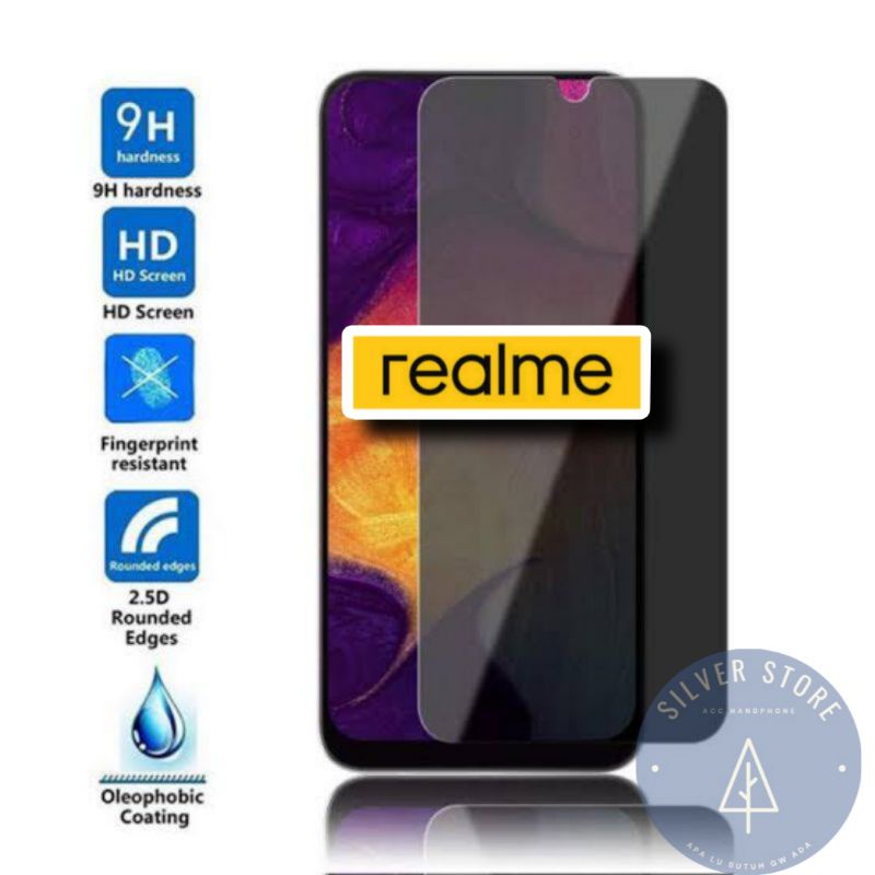 Jual Realme Anti Spy Tempered Glass Screen Guard Tg Pelindung Layar 6 7 C11 C17 C20 C21 6158