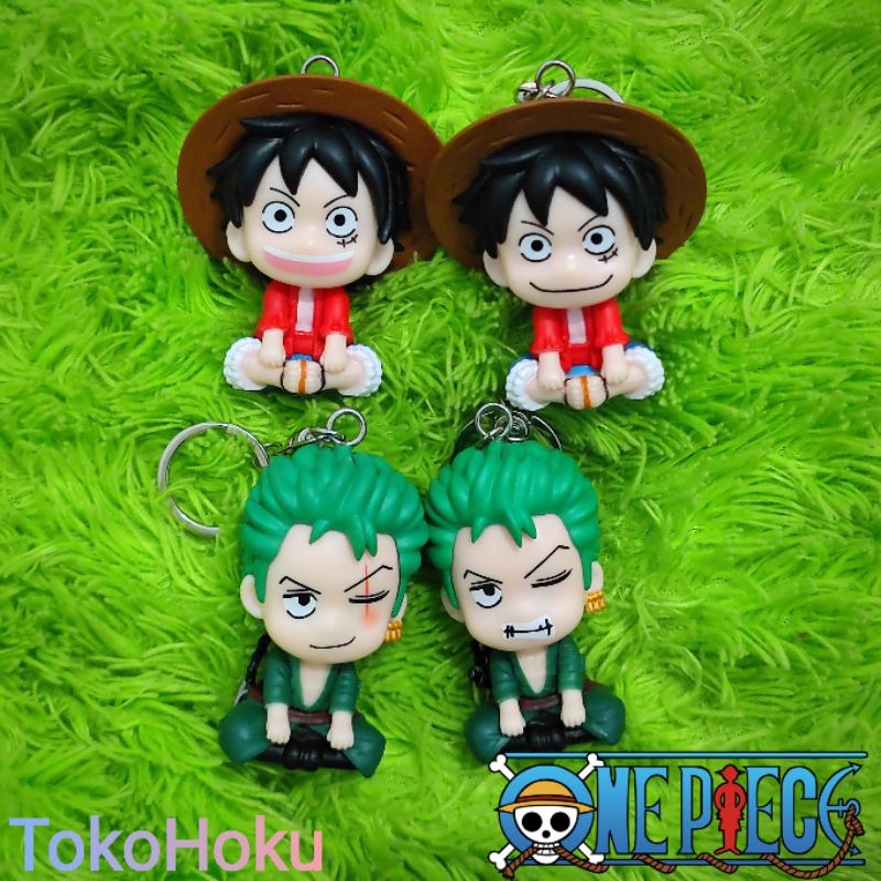 Jual Gantungan Kunci One Piece Luffy Zorro Childhood Chibi Anime Action ...