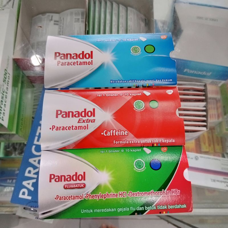 Jual PANADOL TABLET (BIRU), PANADOL EXTRA (MERAH), & PANADOL FLU DAN