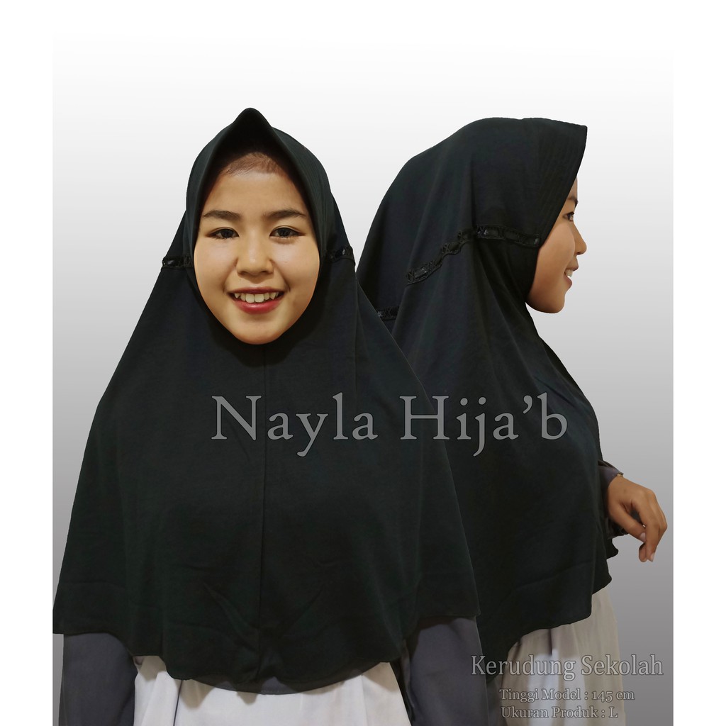 Jual Kerudung Sekolah Serut Samping Size S,M,L,XL,XXXL Jilbab Instan ...