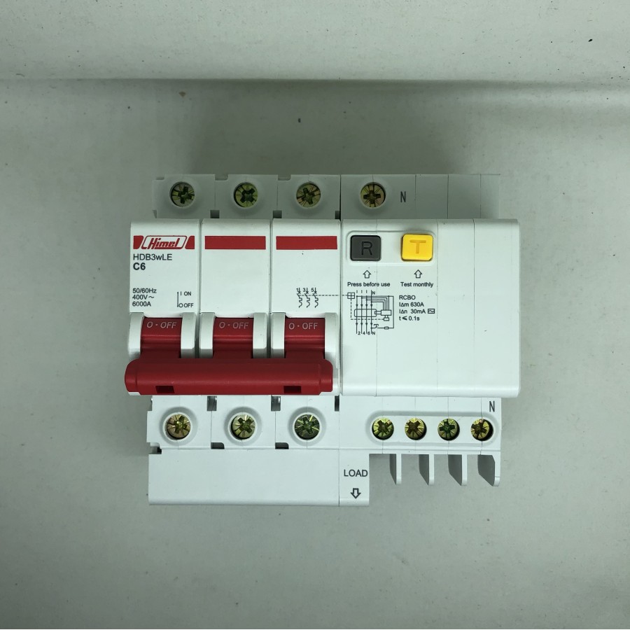 Jual RCBO HDB3WLEN6CxxR300 3P N 300mA 6A 10A 16A 20A 25A 40A HIMEL ...
