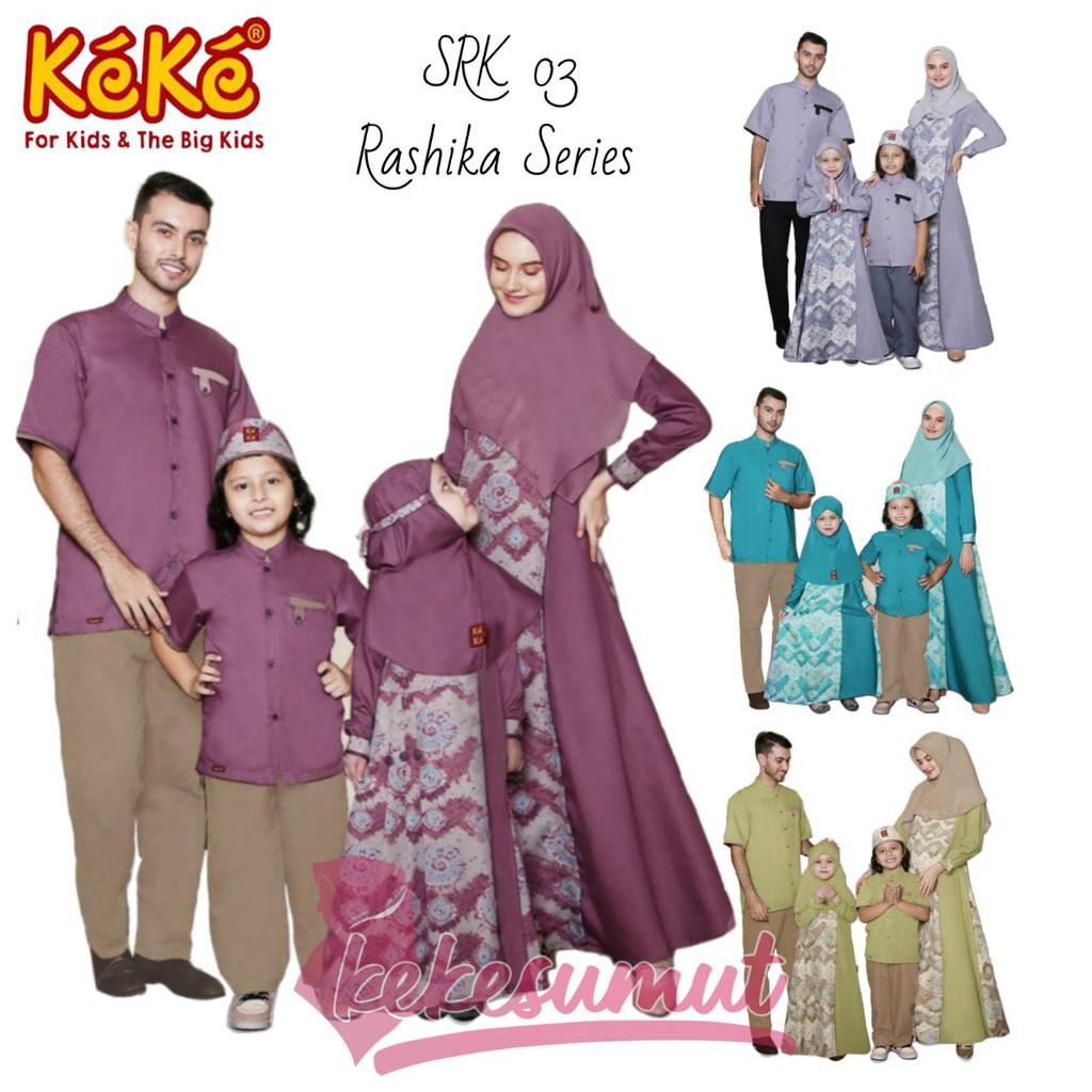 Jual Kekesumut SRK 03 Baju Busana Muslim Sarimbit Keluarga Keke Busana