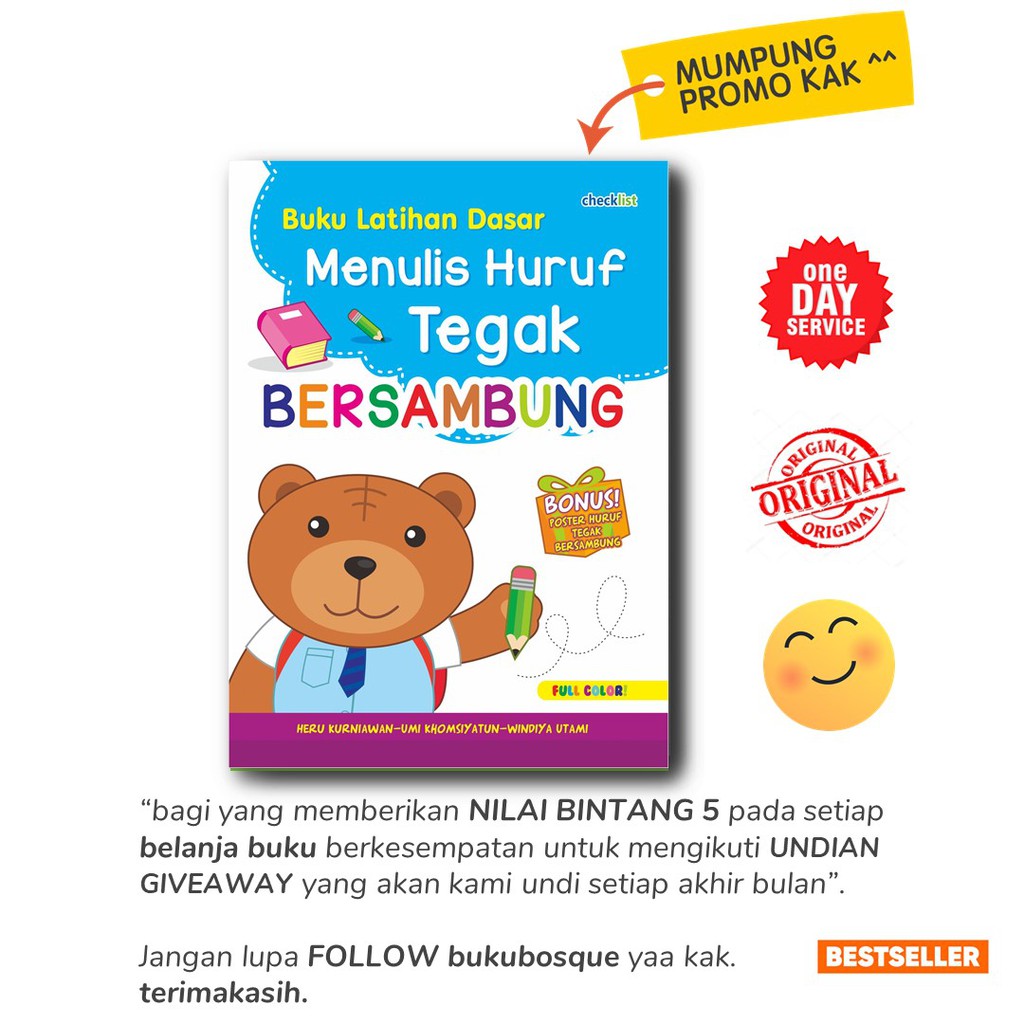 Jual TERBARU !!! BUKU LATIHAN DASAR: MENULIS HURUF TEGAK BERSAMBUNG ...