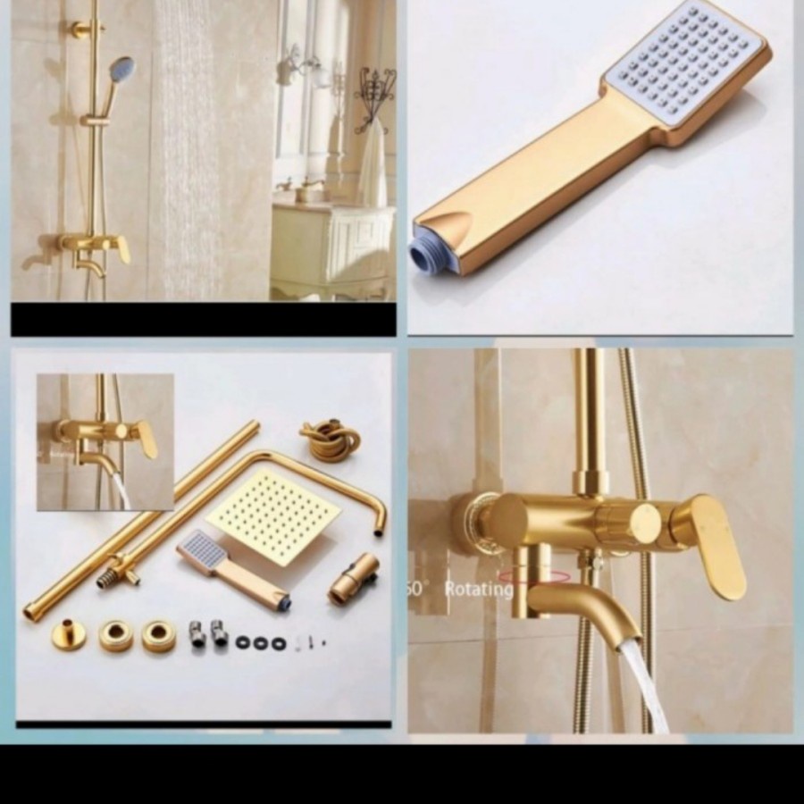 Jual Shower Column Gold Kuningan/Shower Tiang Panas Dingin | Shopee ...