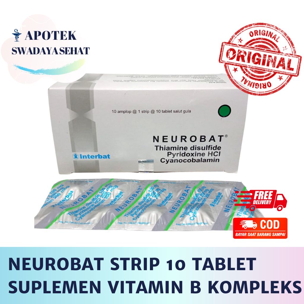 Jual NEUROBAT Strip 10 Tablet - Suplemen Vitamin Suplemen B Kompleks B1 ...