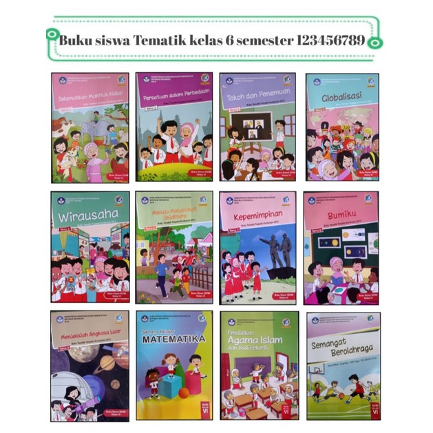Jual Ready stok!! Buku siswa tematik k13 kelas 6 tema 1-9 harga satuan ...