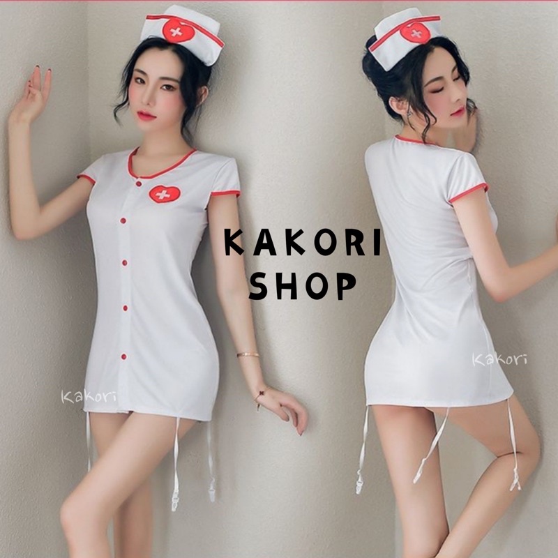 Jual Nia Mini Dress Costume Peran Suster Klinik Seksi Set Lingerie Sexy