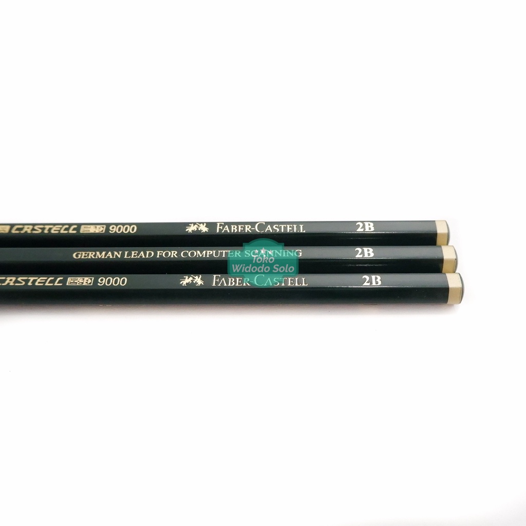 Jual Pensil 2B Faber Castell 9000 Hitam Ujian Kayu Serut 2B - 1 Buah ...