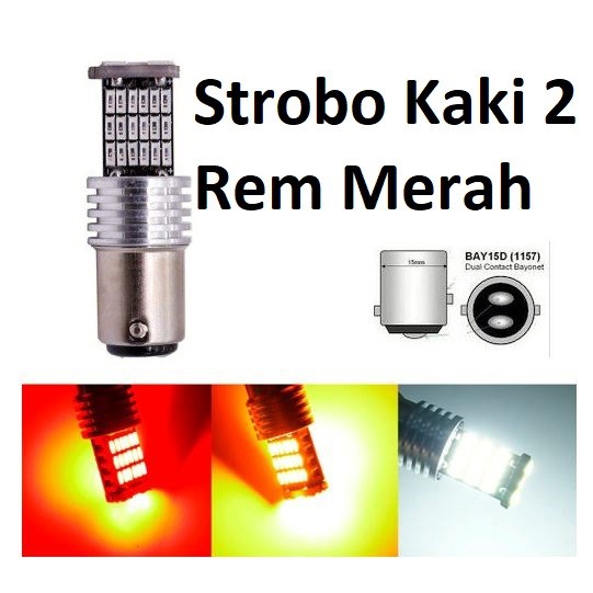 Jual Lampu Led Bayonet Kaki 2 Rem 1157 Bay15d 45 Smd Strobo Mobil Motor