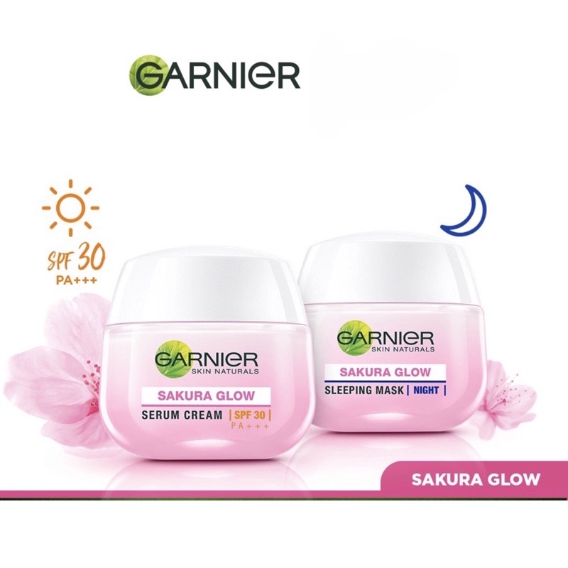 Jual Garnier Sakura Glow Kit Day & Night Cream Moisturizer Skincare