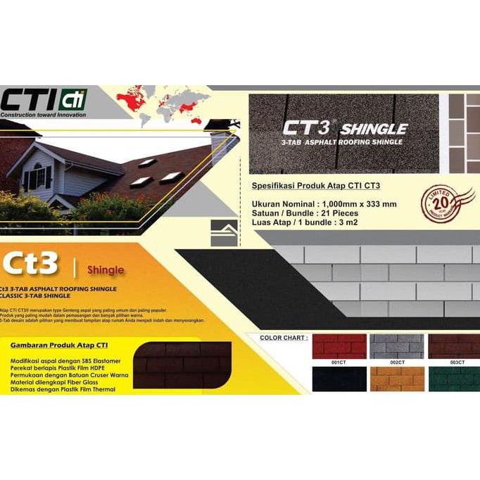 Jual Atap Bitumen Cti - Ct3 | Atap Shingle Teknologi Korea | Garansi ...