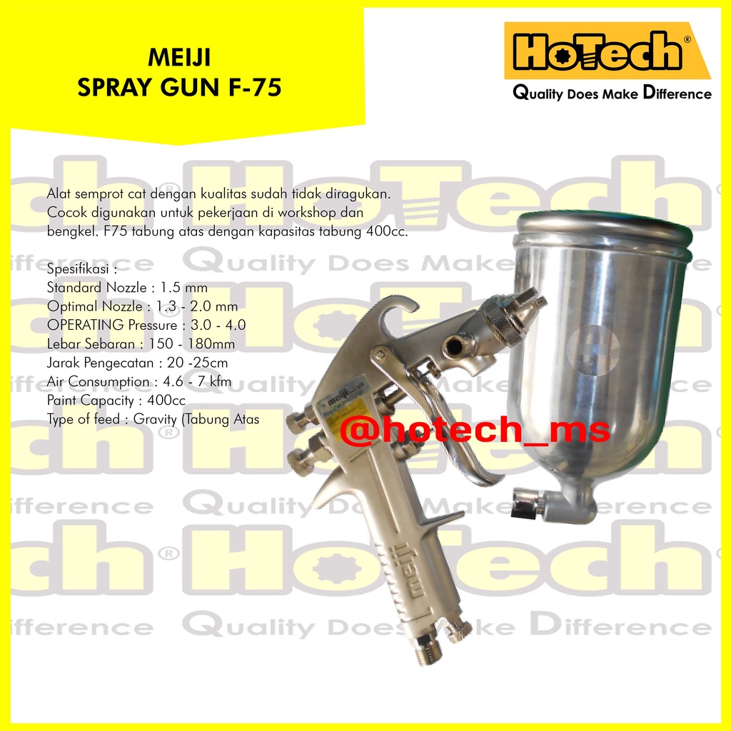 Jual Spray Panting Gun / Spit Cat MEIJI F75 Tabung Atas Spray Gun Meiji MEIJI Spray Gun