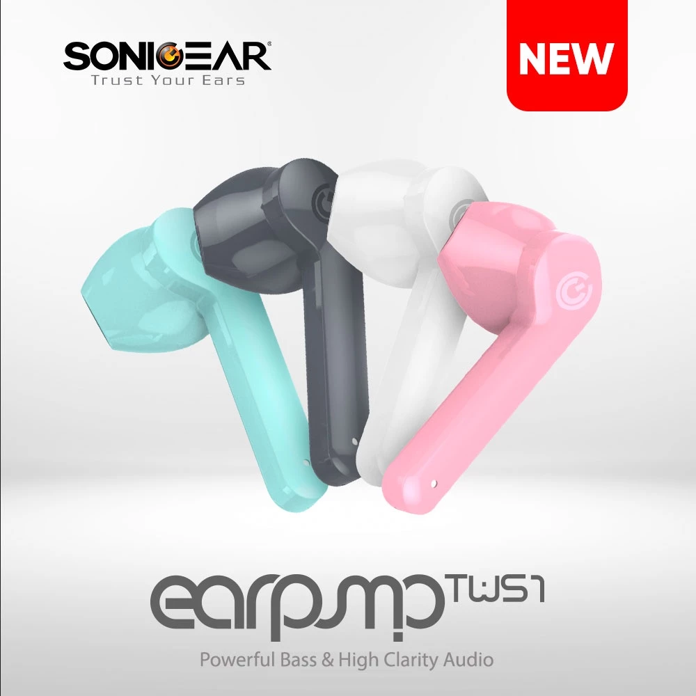 SonicGear TWS 1 Wireless Bluetooth Earphone with Portable Charging Case - Garansi Resim 1 Tahun