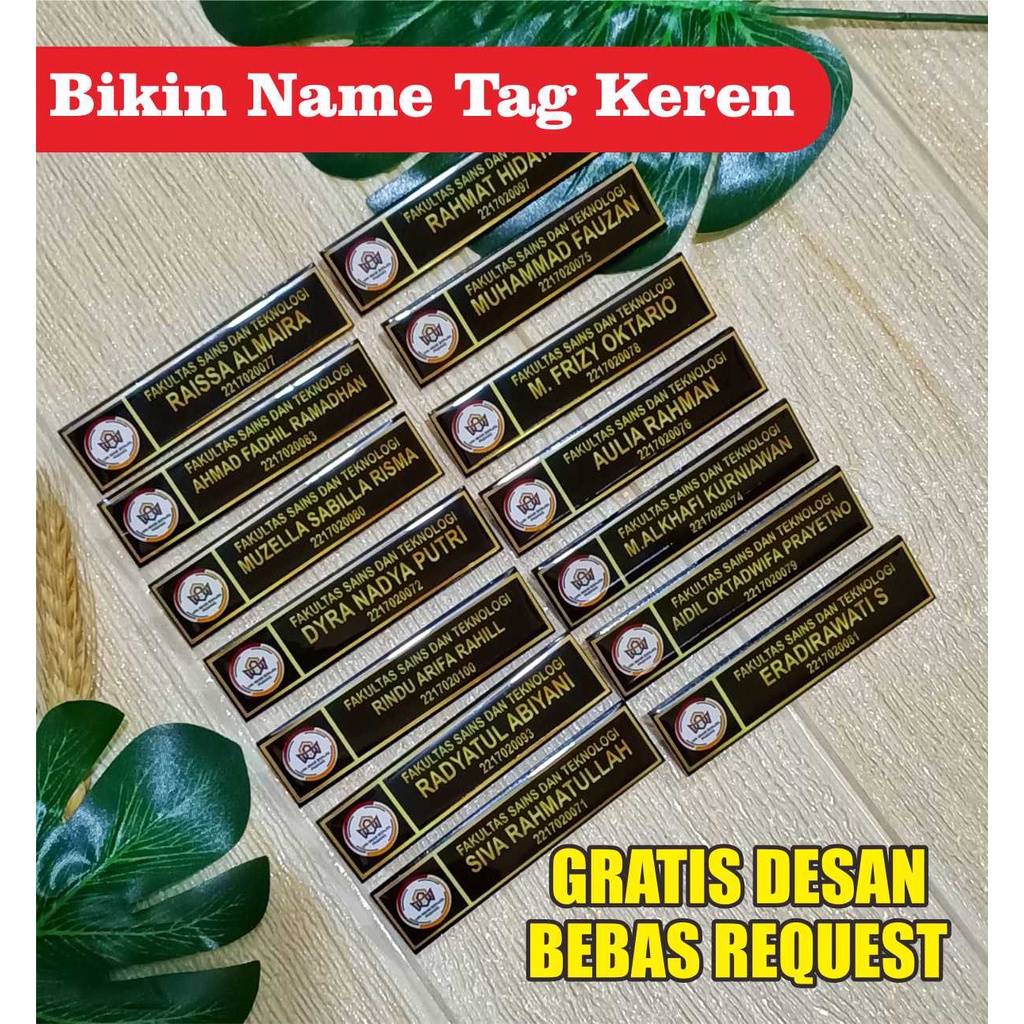 Jual Name Tag Papan Nama Nama Dada Name Tag Guru Name Tag Siswa Name