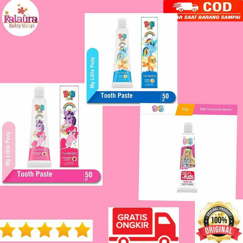 Jual B&B Toothpaste Girl Pasta Gigi Anak Barbie Little Pony Unicorn ...