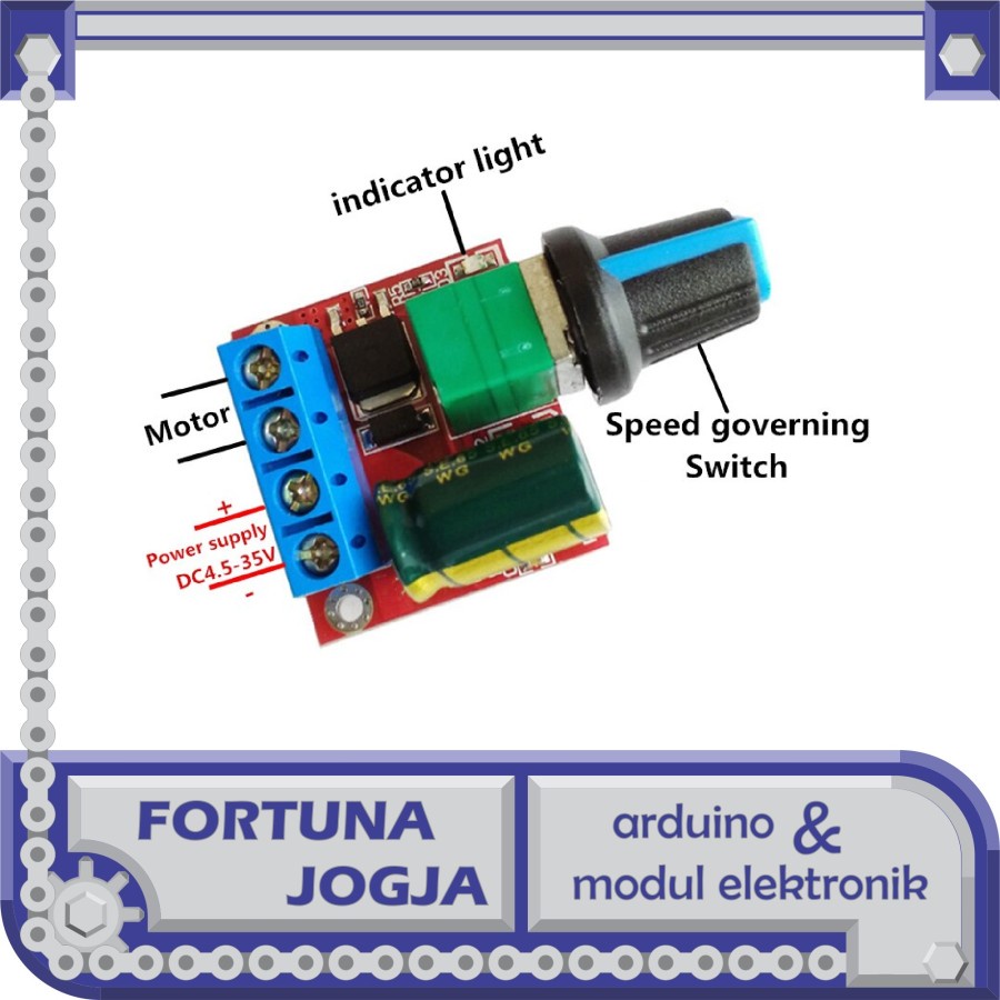Jual Modul Regulator Kecepatan Motor 5A 90W PWM 7-35V DC | Shopee Indonesia