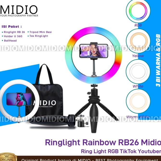 Jual Ring Light Rainbow Midio Rb Ring Light Rgb Tiktok Youtuber