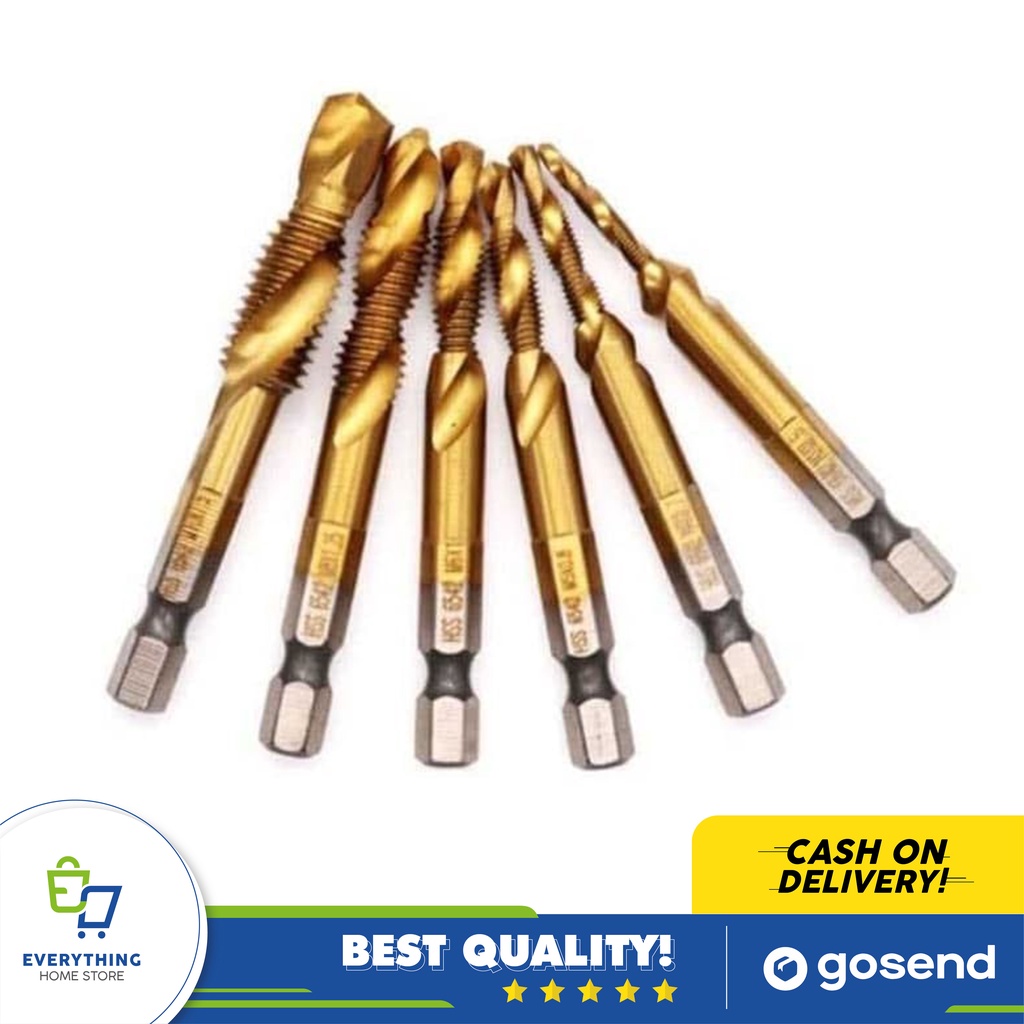 Jual 6pcs Mata Bor Pembuat Ulir Drat Mur Baut Tap Drill Set Hex 14 M3 M10 Ehs Shopee Indonesia