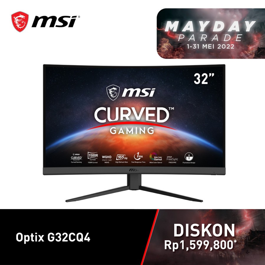 Jual MSI Optix G32CQ4 32 Inch Gaming Monitor - WQHD VA 165Hz 1ms ...