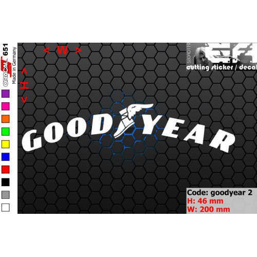 Jual ea cutting sticker / decal Code: goodyear 2 ( sponsor logo ...