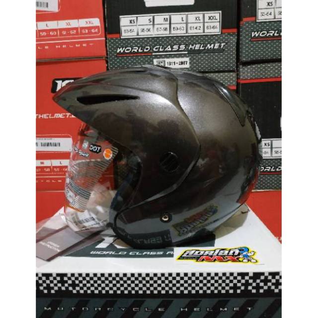 Jual HELM INK CX22 ORIGINAL SOLID GUNMETAL HELM INK CX 22 POLOS ABU ABU ...
