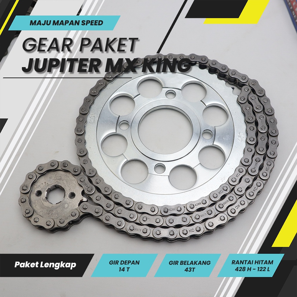 Jual Gear Set Jupiter Mx King 14T/43T 428H122L type SSS merk KC