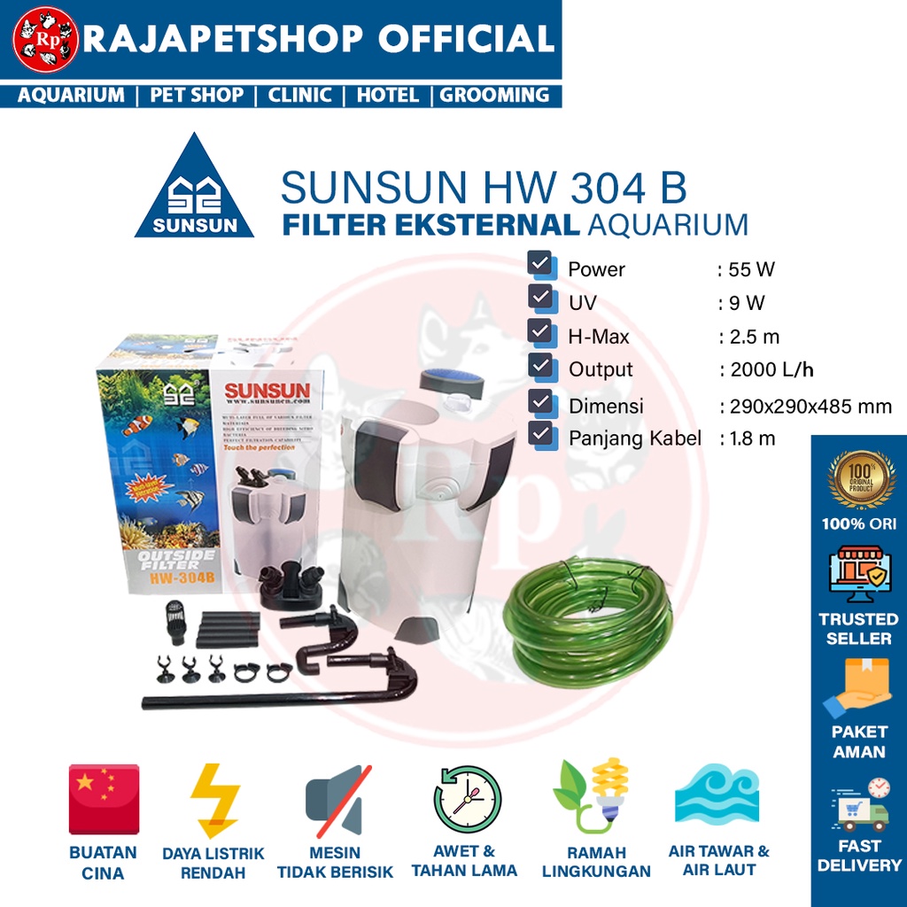 Jual ( EXTERNAL FILTER ) SUNSUN HW 304B CANISTER AQUARIUM AQUASCAPE ...