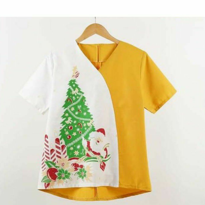 Jual Blus Batik Motif Santa Sangat Pas Utk Acara Gereja Anda | Shopee ...