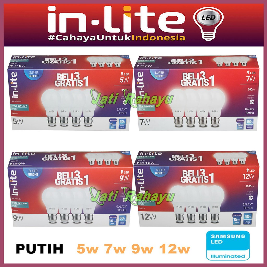 Jual Inlite Led Paket Beli Gratis W W W W W W Putih