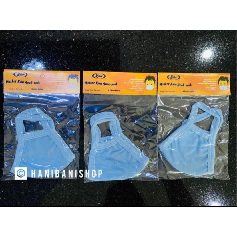 Jual Masker Kain Halus Merek RIDER ukuran Anak - Anak - Warna Biru ...