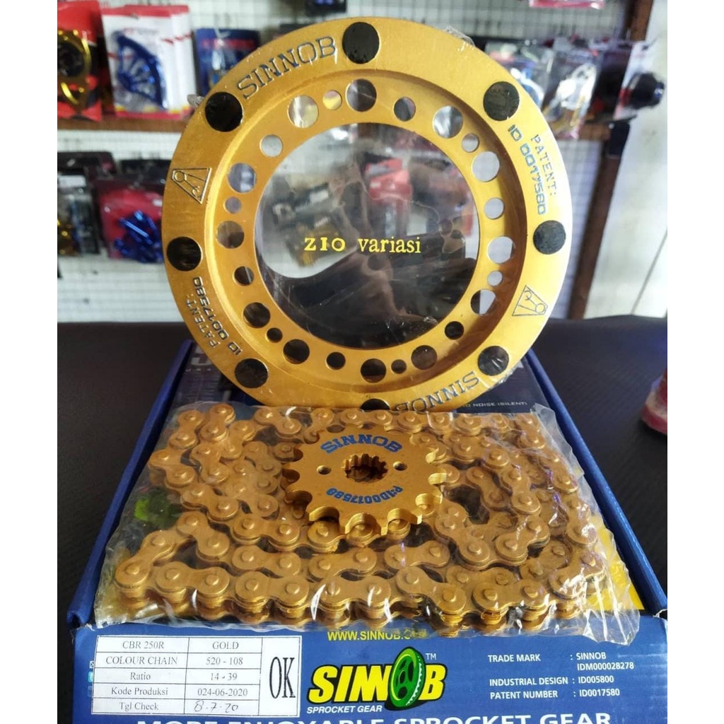 Jual Sinnob Sprocket Gear Paket Depan Belakang Rantai CBR 250R