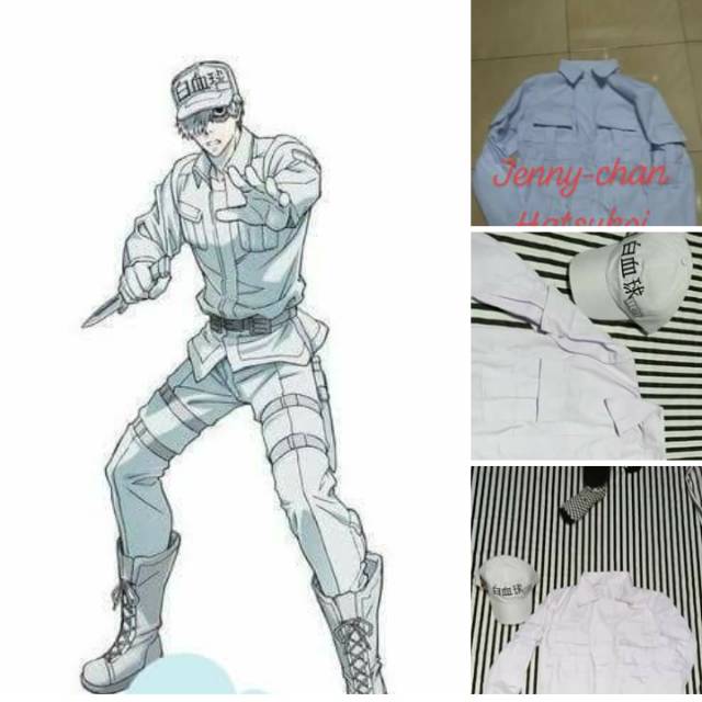 Jual Hataraku saibou/ White blood cell /cosplay costume set /kostum sel