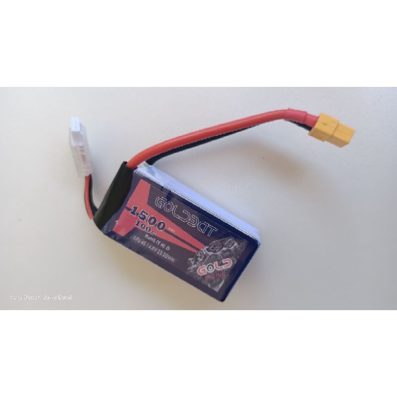 GOLDBAT 4S FPV Lipo batterij 1500mAh 100C 14.8V Lipo RC accupack met XT60 stekker voor UAV drone FPV Race RC Quadcopter Vortex FLIP 250S Mini drone ( verpakking van 2