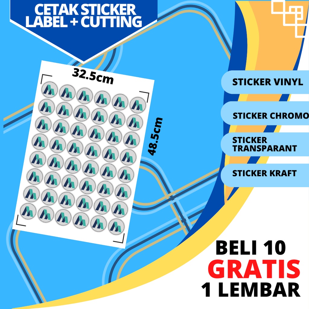 Jual CETAK STICKER CHROMO A3+ / LABEL KEMASAN /LABEL MAKANAN + CUTTING ...